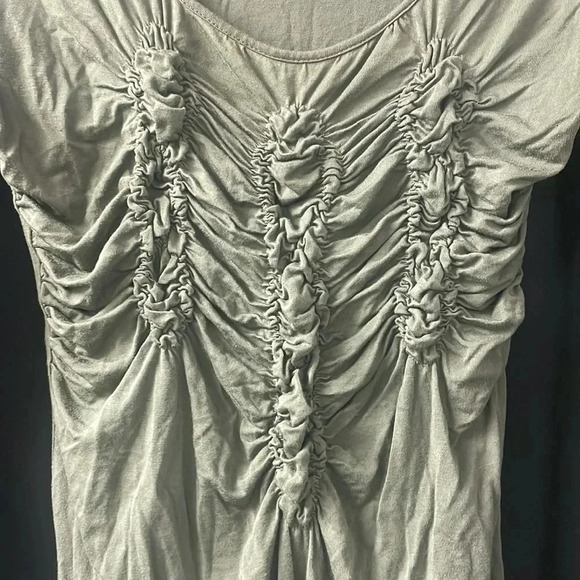 Olive Green Kenar Ruched Top S - Picture 2 of 4